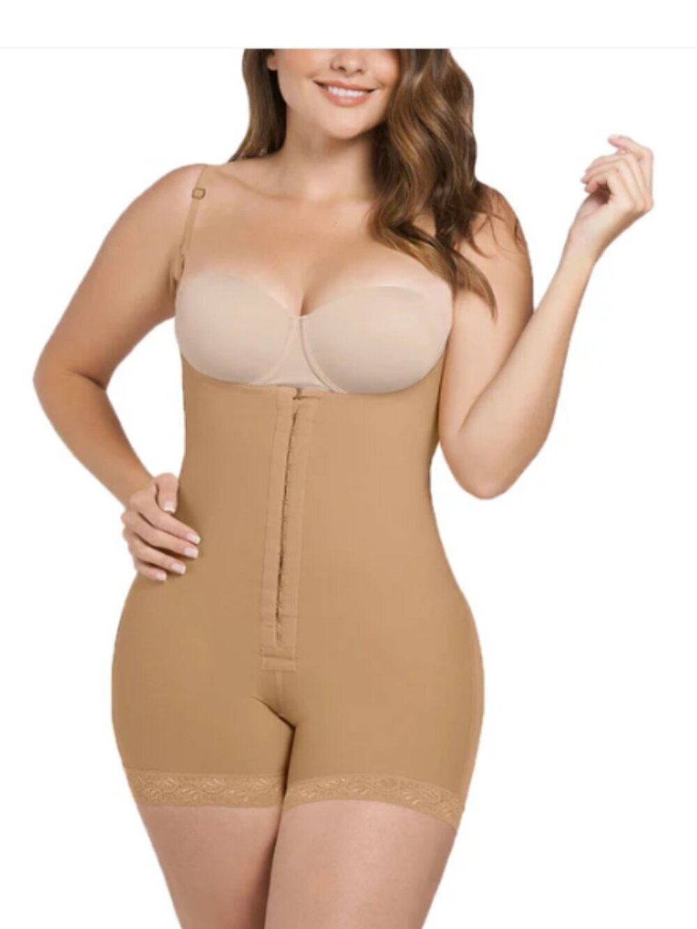Leonisa 3XL Firm Compression Shaper with Boyshort Butt Lifter (018491) - Beige